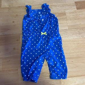 Carter’s size 3 months girls blue Jumper with white polkadots